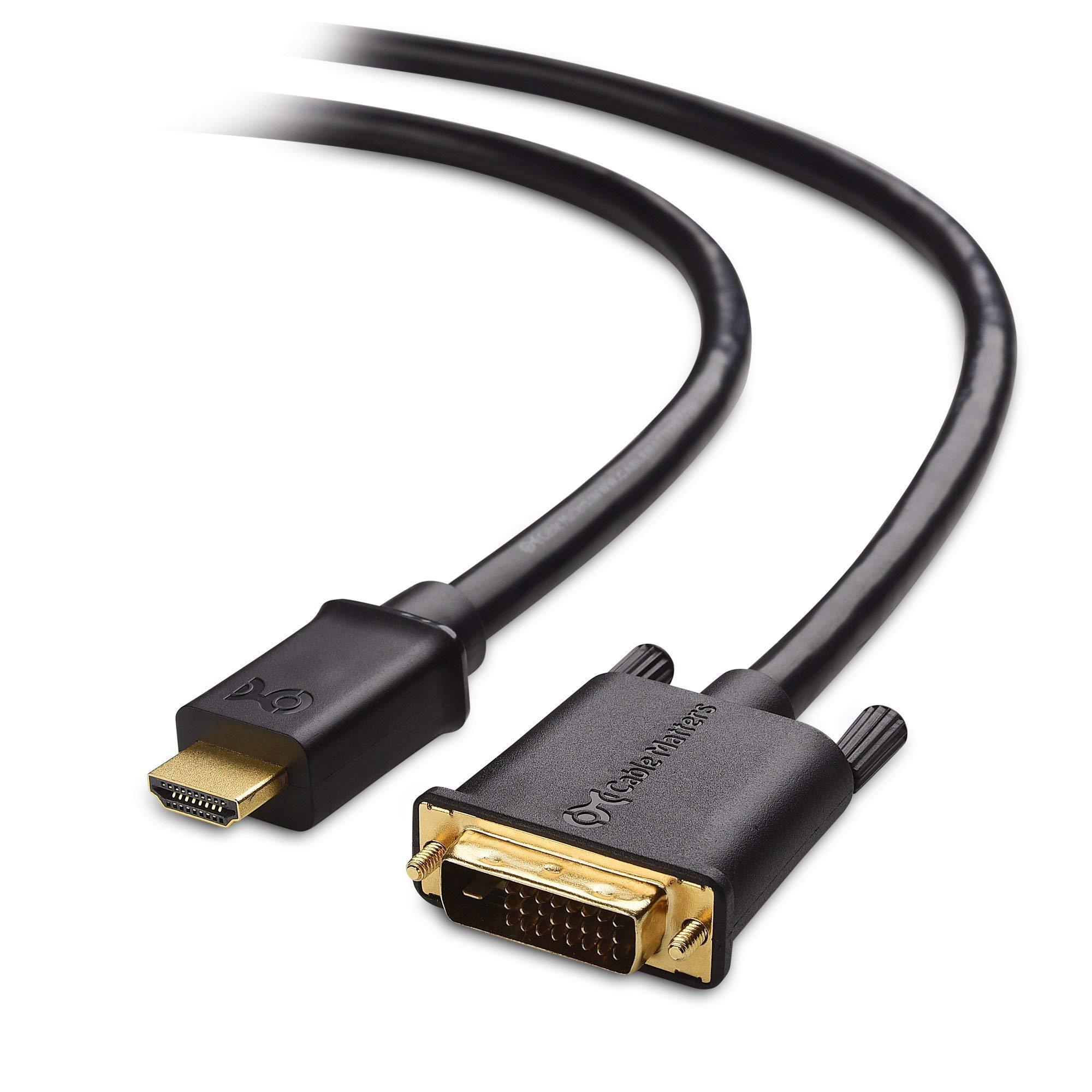 Cable Matters Cable Matters DVI to DVI Cable with Ferrites (DVI Dual Link Cable) 6 Feet & CL3-Rated Bi-Directional HDMI to DVI Cable (DVI to HDMI)