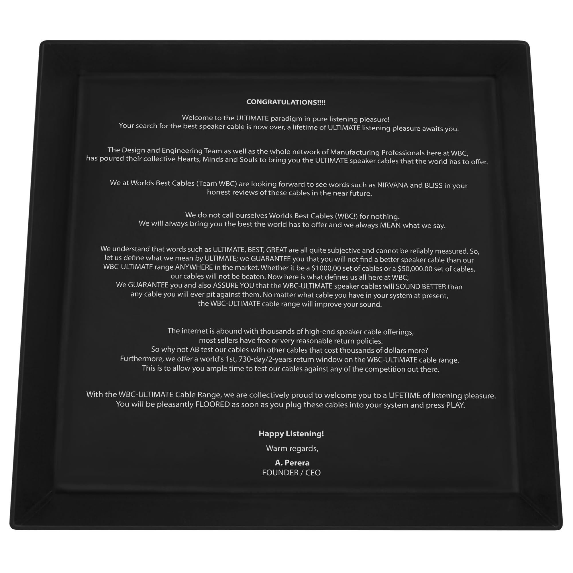 WORLDS BEST CABLES WORLDS BEST CABLES 8 Foot Ultimate - 9 AWG - Ultra-Pure OFC Extra Premium Audiophile HiFi Bi-Amp Speaker Cable Pair with Eminence Spade Plugs & Carbon Tweed Jacket