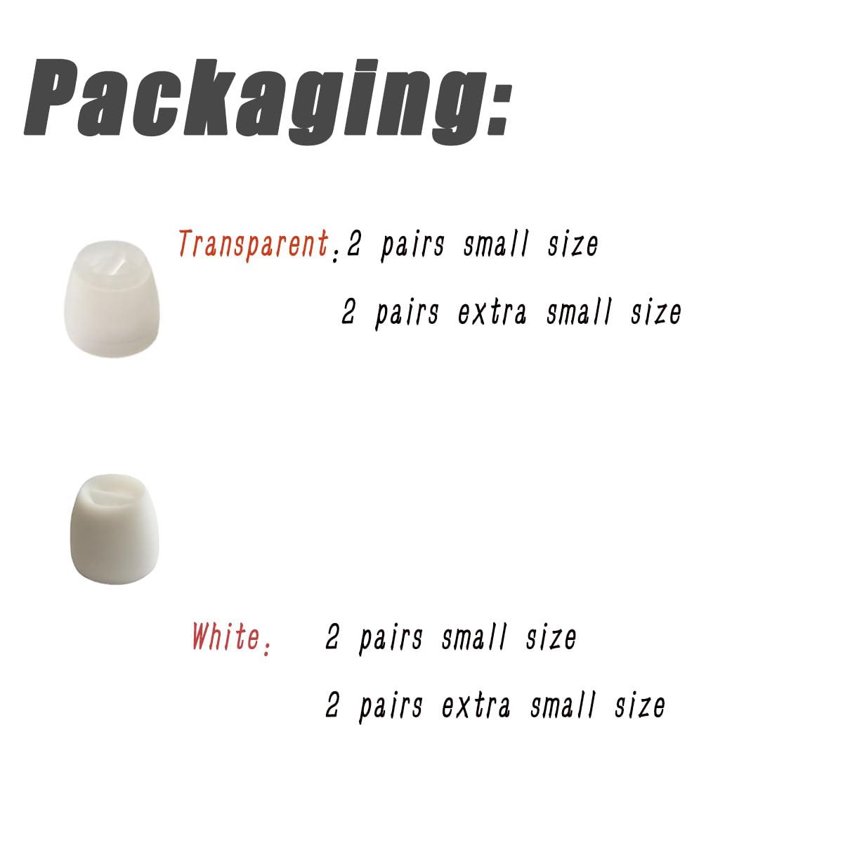 Luckvan Luckvan 8 Pairs Extra Small Earbuds Tips Replacement Silicone Ear Tips Extra Small Ear Tips for in-Ear Earbuds, White, SHGTWS01