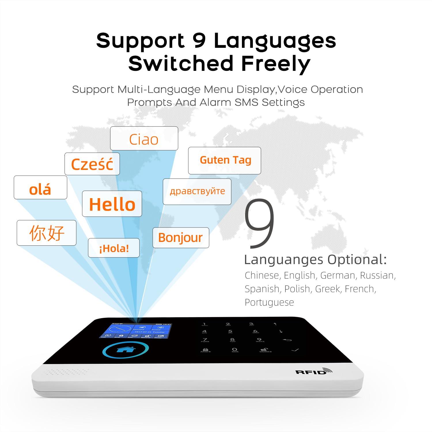 LWOHSI Wireless WiFi Smart Home Security DIY Alarm System with Motion Detector,Notifications with app,Door/Window Sensor, Siren,Compatible with Alexa,NO Monthly Fees