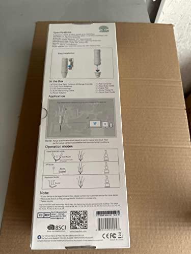 WAVLINK WAVLINK AC1200 High Power Outdoor Weatherproof WiFi Range Extender, Long Range Wireless AP/Router/Repeater/WISP Mode with POE Powered, Point to Point WiFi Bridge, 4x7dBi Omni Directional Antennas