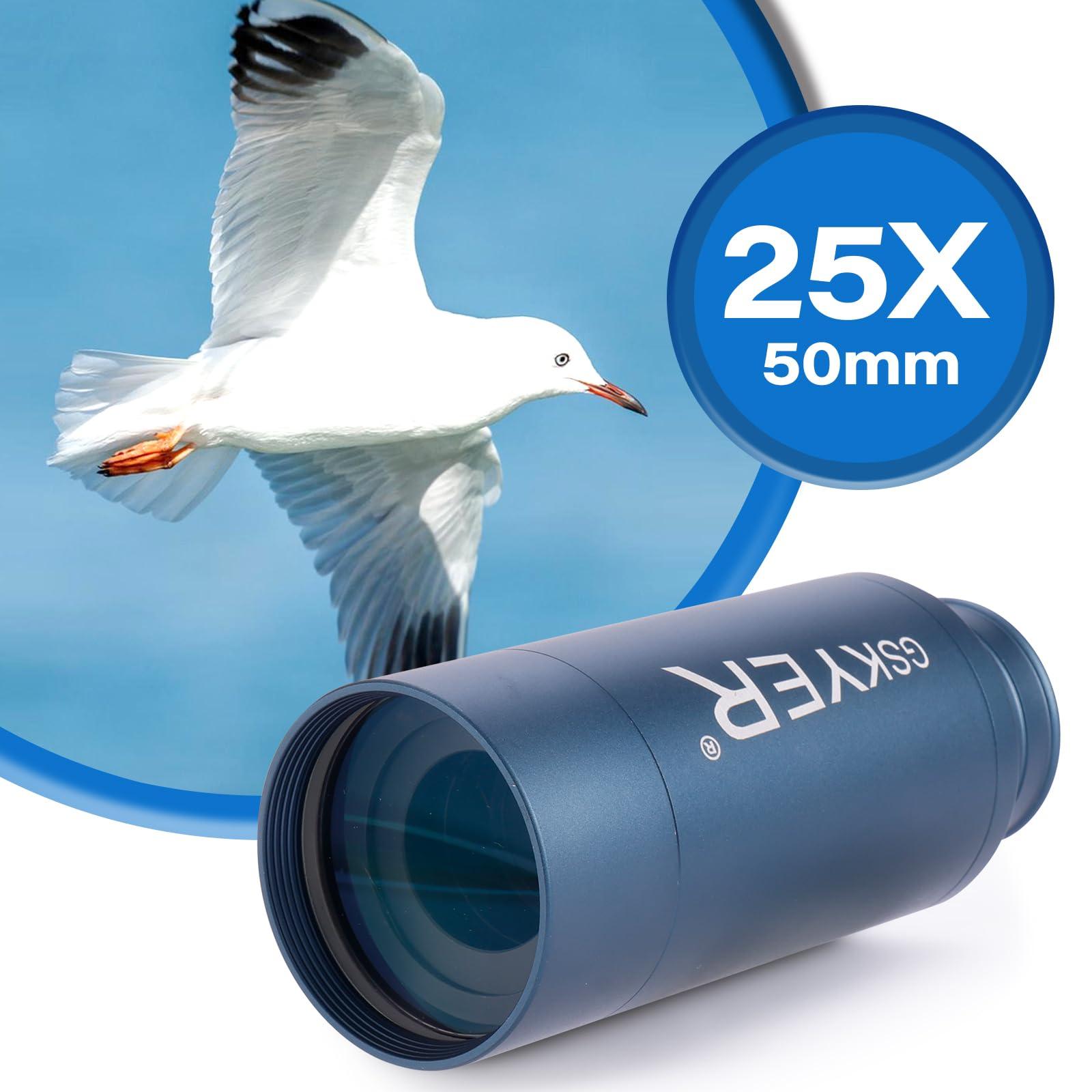 Gskyer 25x50 Monocular Telescope, Monoculars for Adults High Powered: Compact HD Zoom Scope for Men Gifts Cool Gadgets with BAK4 Prism & FMC Lens, Pirate Binoculars for Kids Spotting Hunting Camping