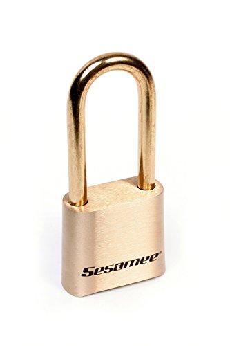 CCL Security Products Sesamee K0437 4 Dial Bottom Resettable Combination Brass Padlock with 2-1/4-Inch Shackle and 10,000 Potential Combinations