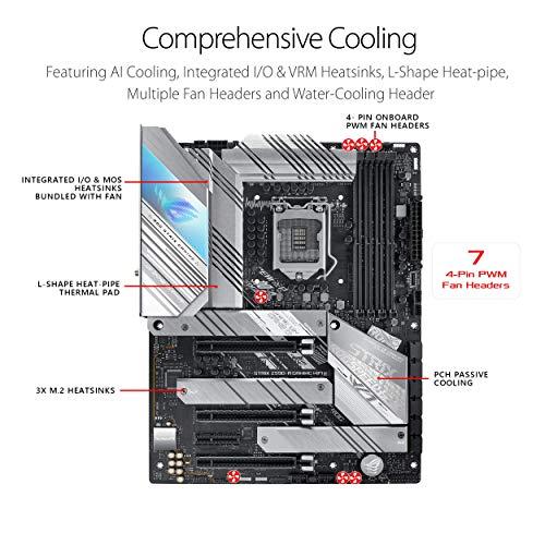 ASUS ROG Strix Z590-A Gaming WiFi 6 LGA 1200(Intel® 11th/10thGen) ATX White Scheme Gaming Motherboard (PCIe 4.0, 14+2 Power Stages, WiFi 6, Intel® 2.5 Gb LAN, Thunderbolt™ 4, 3X M.2/NVMe SSD, Aura RGB)