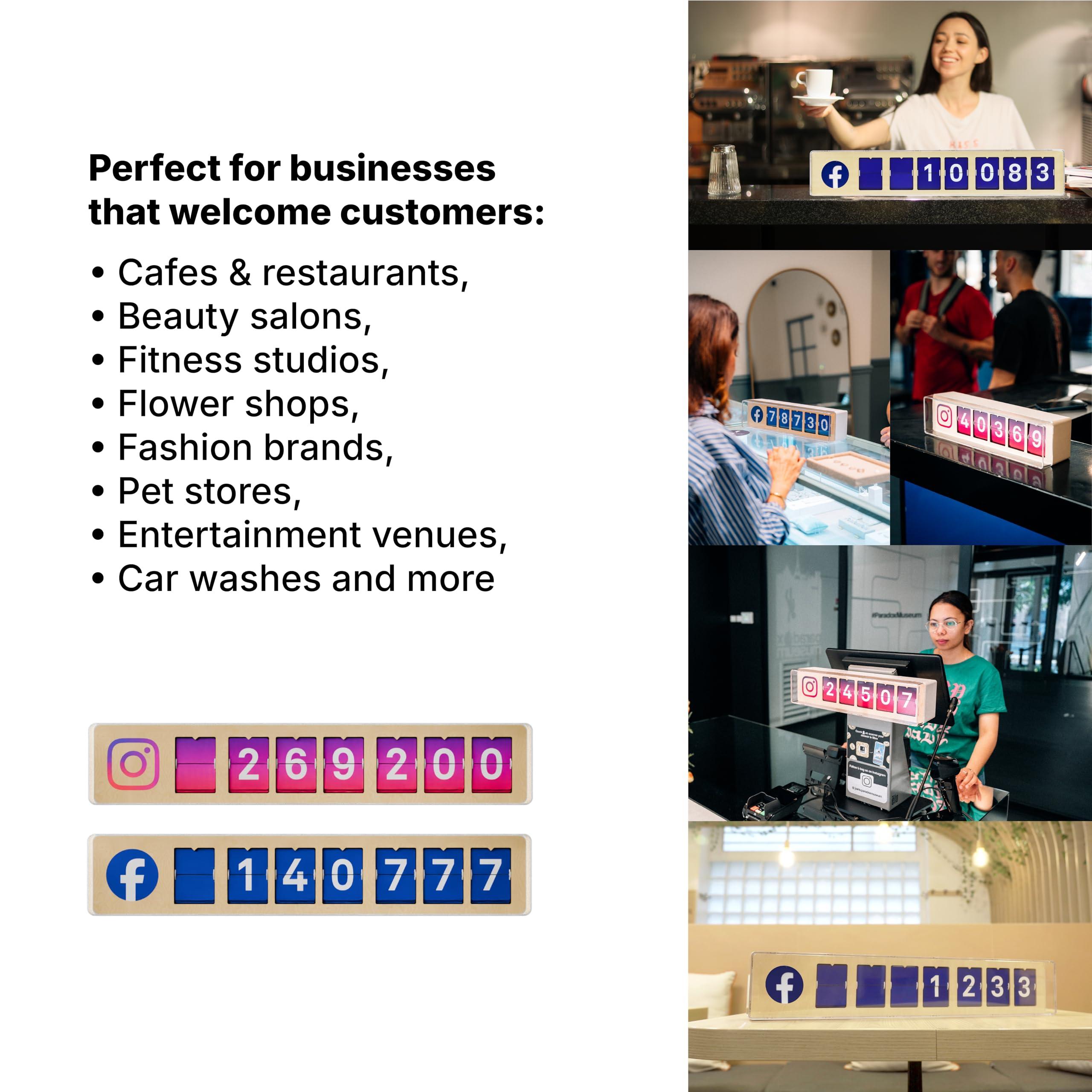 Smiirl Smiirl - Instagram Follower Counter - Physical Device Connected to Your Business Social Networks in Real Time - Interactive Display - Awareness and Loyalty Booster - Wi-Fi & Hotspot (Blue, 7 Digits)