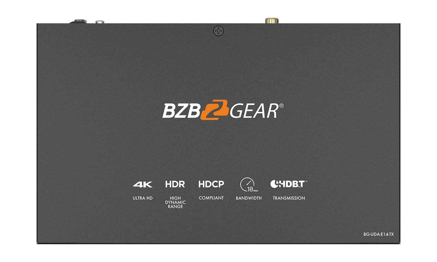 BZB GEAR BZBGEAR 1x4 4K UHD HDMI HDBaset Splitter/Distribution Amplifier Over Category Cable (Kit, Includes 4X RX) - BG-UDA-E14