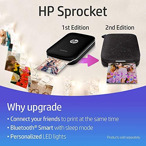 HP Sprocket HP Sprocket Portable Photo Printer, Print Social Media Photos on 2x3" Sticky-Backed Paper - Black (X7N08A)