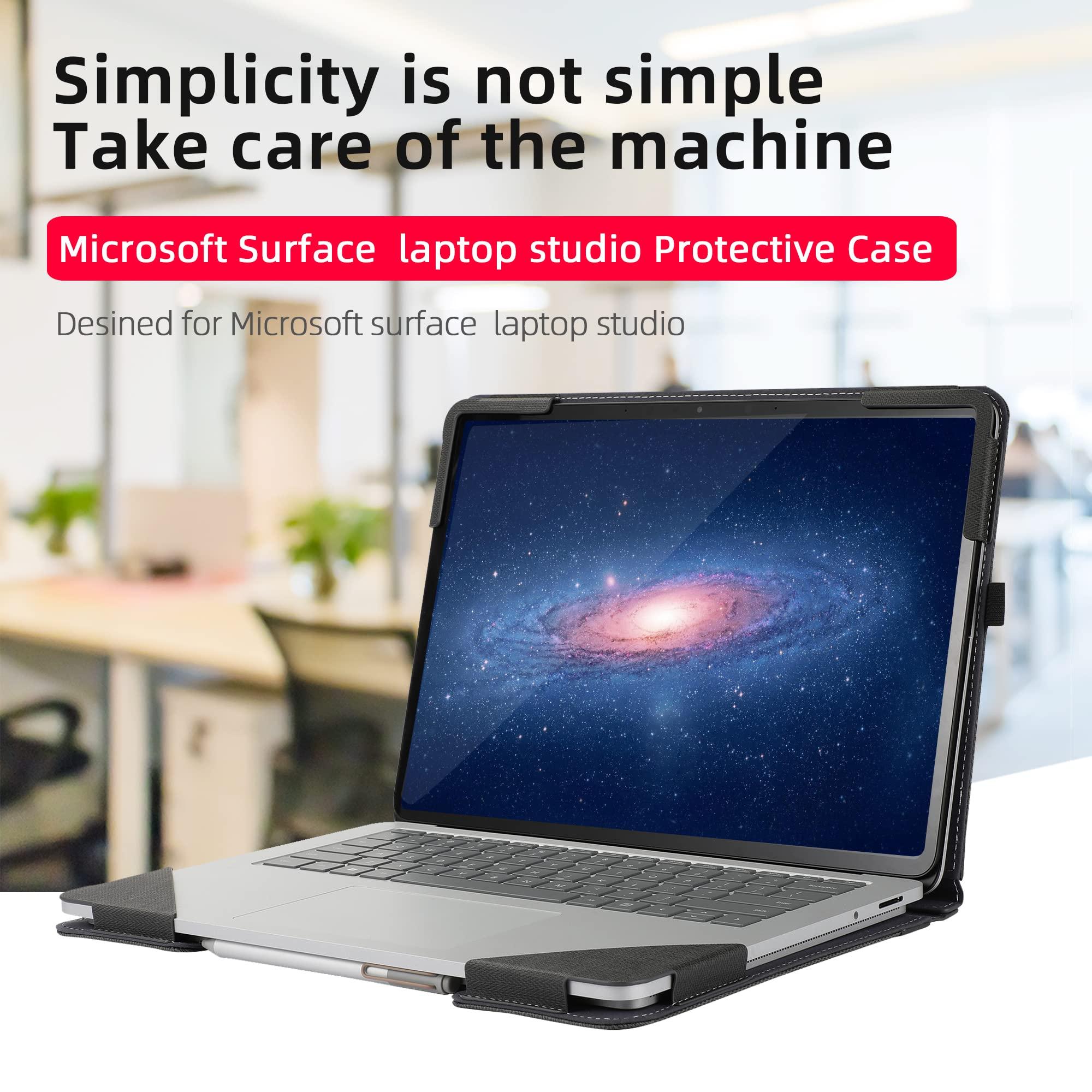 forubar Case Cover for New Microsoft Surface Laptop Studio 2& Laptop Studio Tablet14.4-inch Screen 2-in-1 PU Leather Protective Shell(Surface Laptop Studio, Herringbone Pattern Gray)