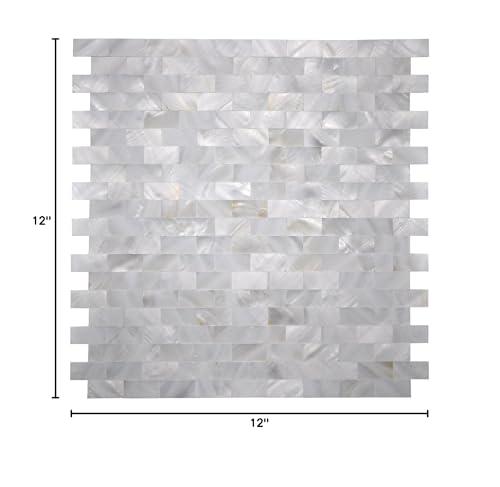 Art3d Art3d Mother of Pearl Shell Mosaic Tile for Kitchen Backsplash/Shower Wall Tile, 12" x 12" Groutless Subway