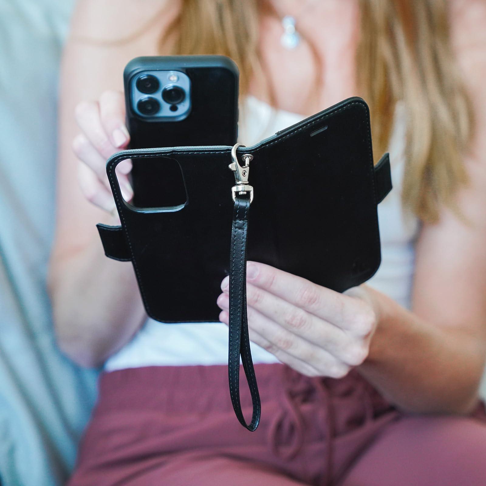 DefenderShield DefenderShield EMF Protection & 5G Anti Radiation iPhone 13 Pro Max Case - RFID Blocking EMF Shield Detachable Wallet Case Black