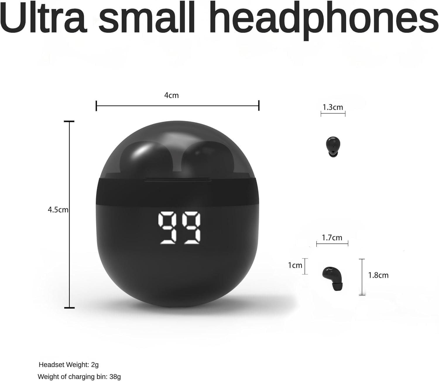 YXYKODM YXYKODM Invisible Mini Earbuds Wireless Bluetooth - Ultra Small in-Ear Headset Wireless Invisible Smallest Bluetooth Earbuds - Fitable for All Type Ears Stereo Sound Earphones IPX5 Waterproof