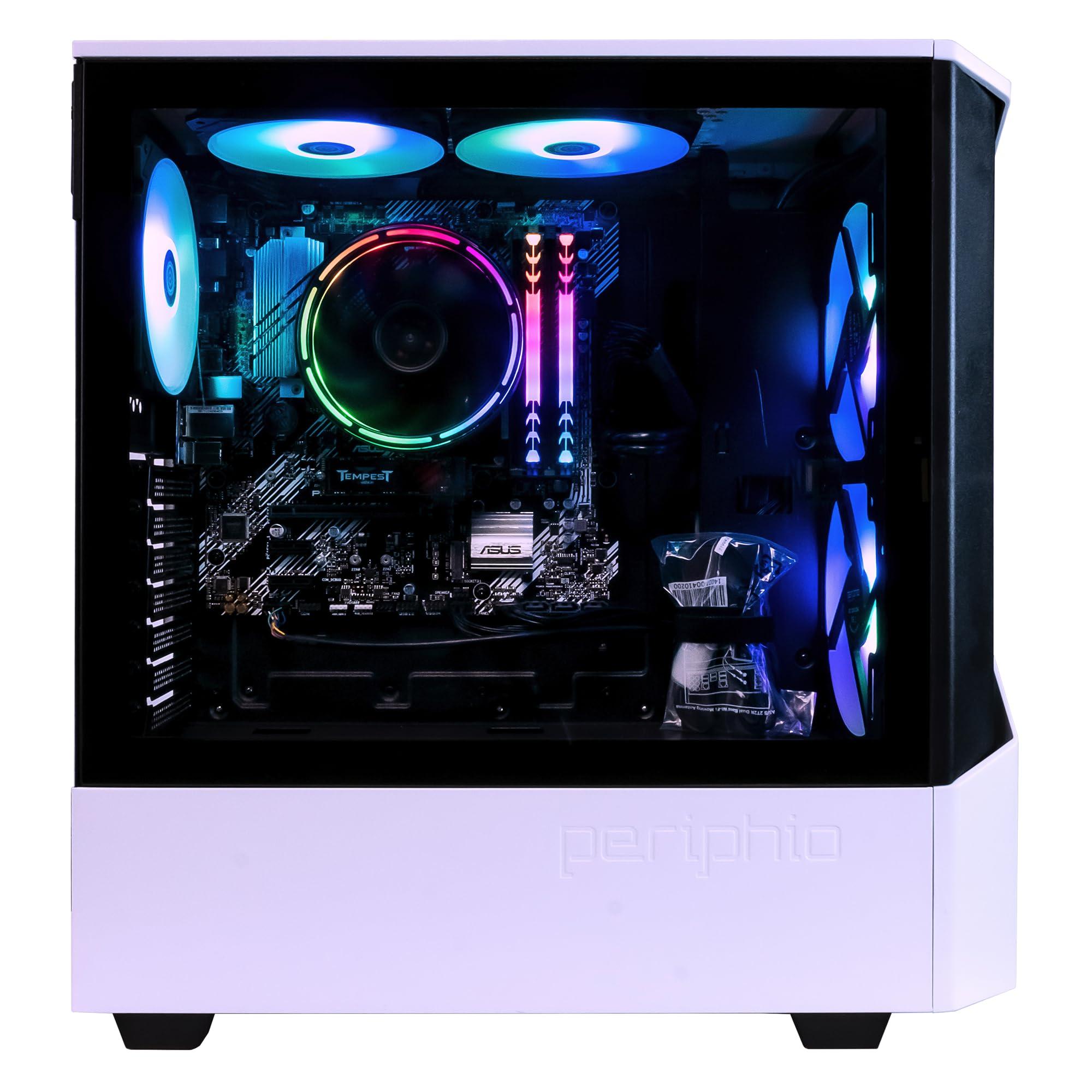 Periphio Periphio Castle Prebuilt Gaming PC - AMD Ryzen 5 5600G CPU (4.4GHz Turbo) | Radeon Vega 7 iGPU (4GB) | 1TB M.2 NVMe SSD Storage | 16GB DDR4 RAM | Windows 10 Gaming Desktop Computer | 5G-WiFi + BT