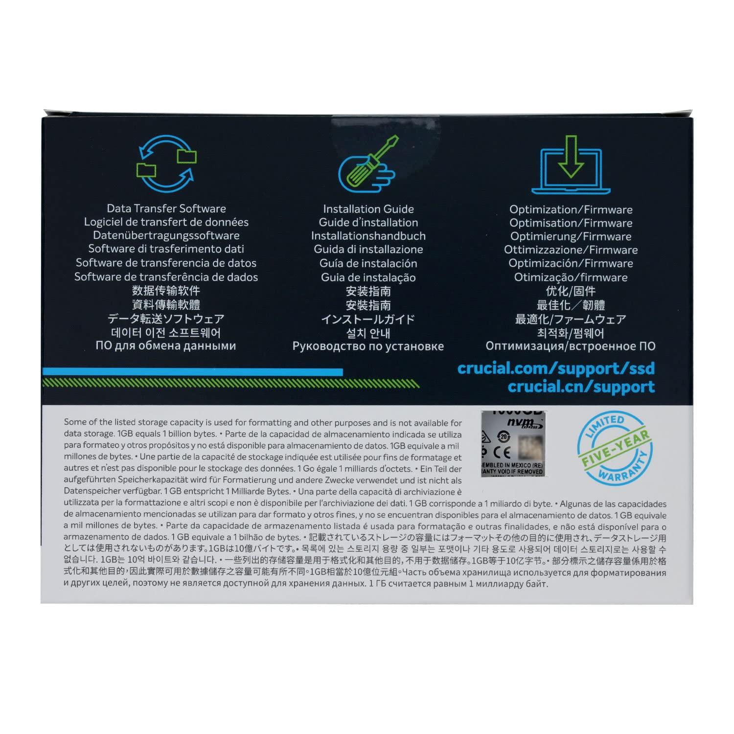 Crucial Crucial Crucial P2 Series, 1TB (1000GB) 3D NAND NVMe PCIe M.2 SSD CT1000P2SSD8