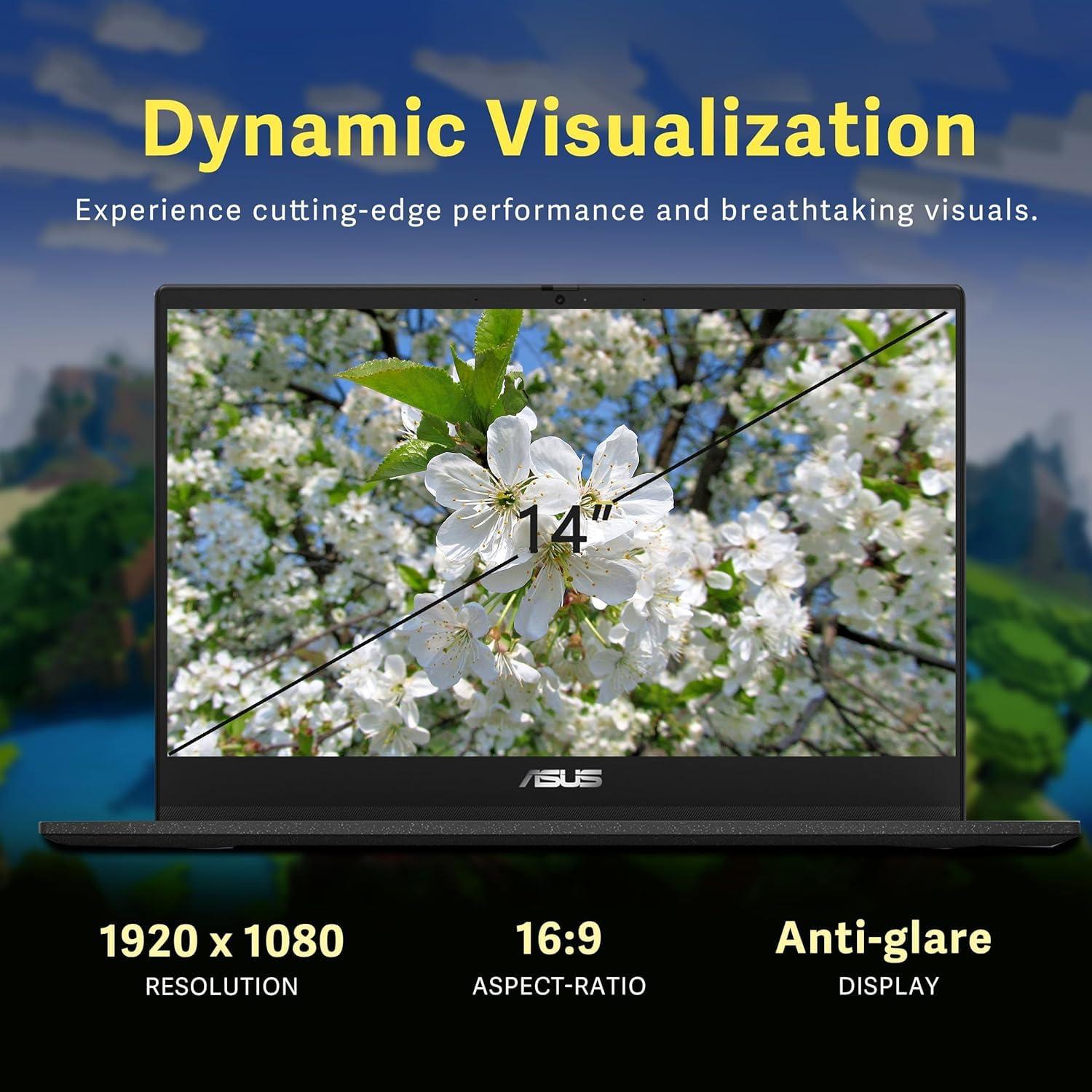 ASUS ASUS-Chromebook Laptop-Google Chrome - 8Core MediaTek Kompanio 520-14 inch FHD Display - USB C - Wi-Fi 6 - Long Battery Life - Student - 2024 (4GB RAM | 96GB Storage)