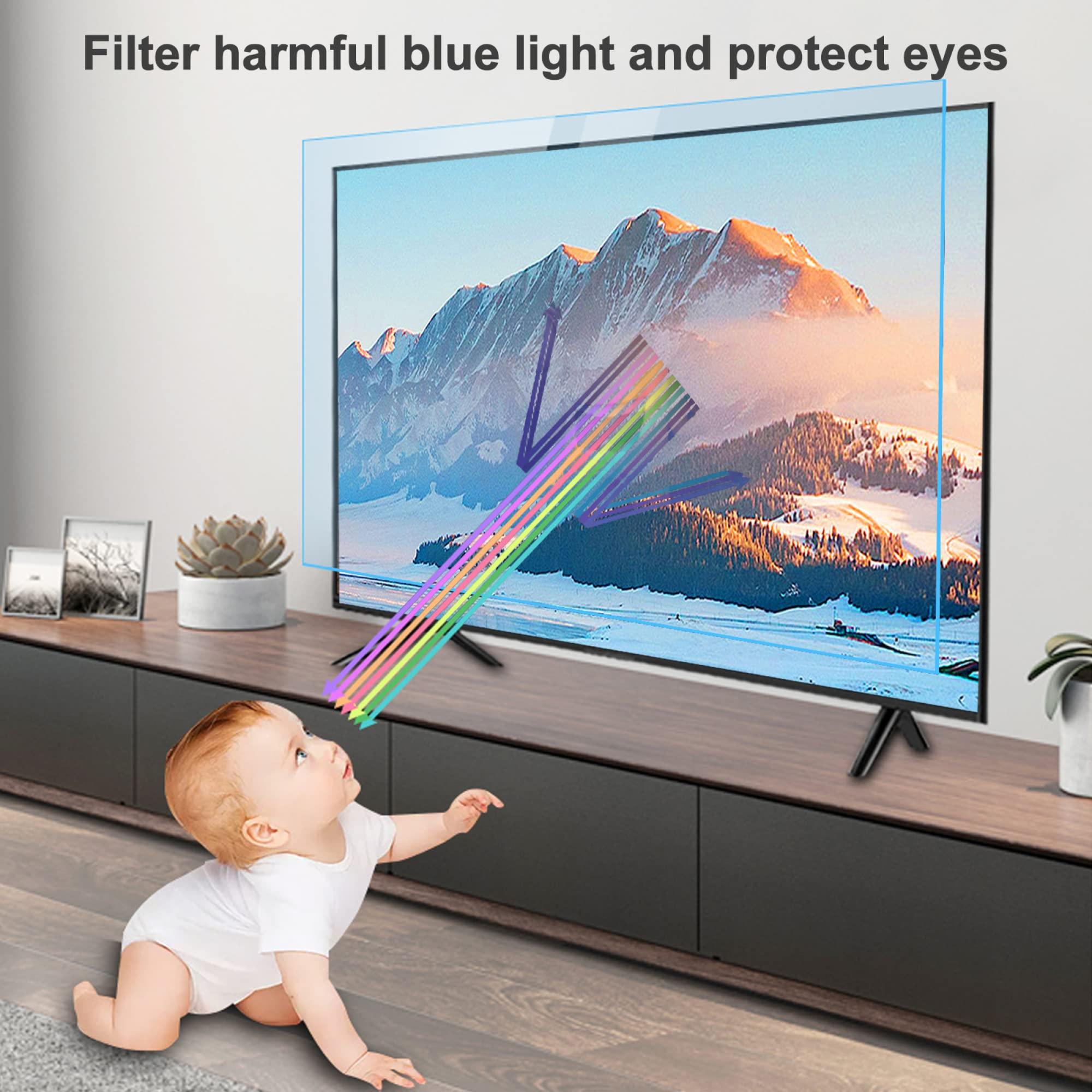 JQZWXX JQZWXX 43-60 Inch TV Screen Protector Anti Blue Light Blocking Screen Filter, Anti Radiation Anti Scratch Relieve Eye Fatigue for Samsung, Hisense, Sony, LG, TCL, No Bubbles / 60in1327x749mm