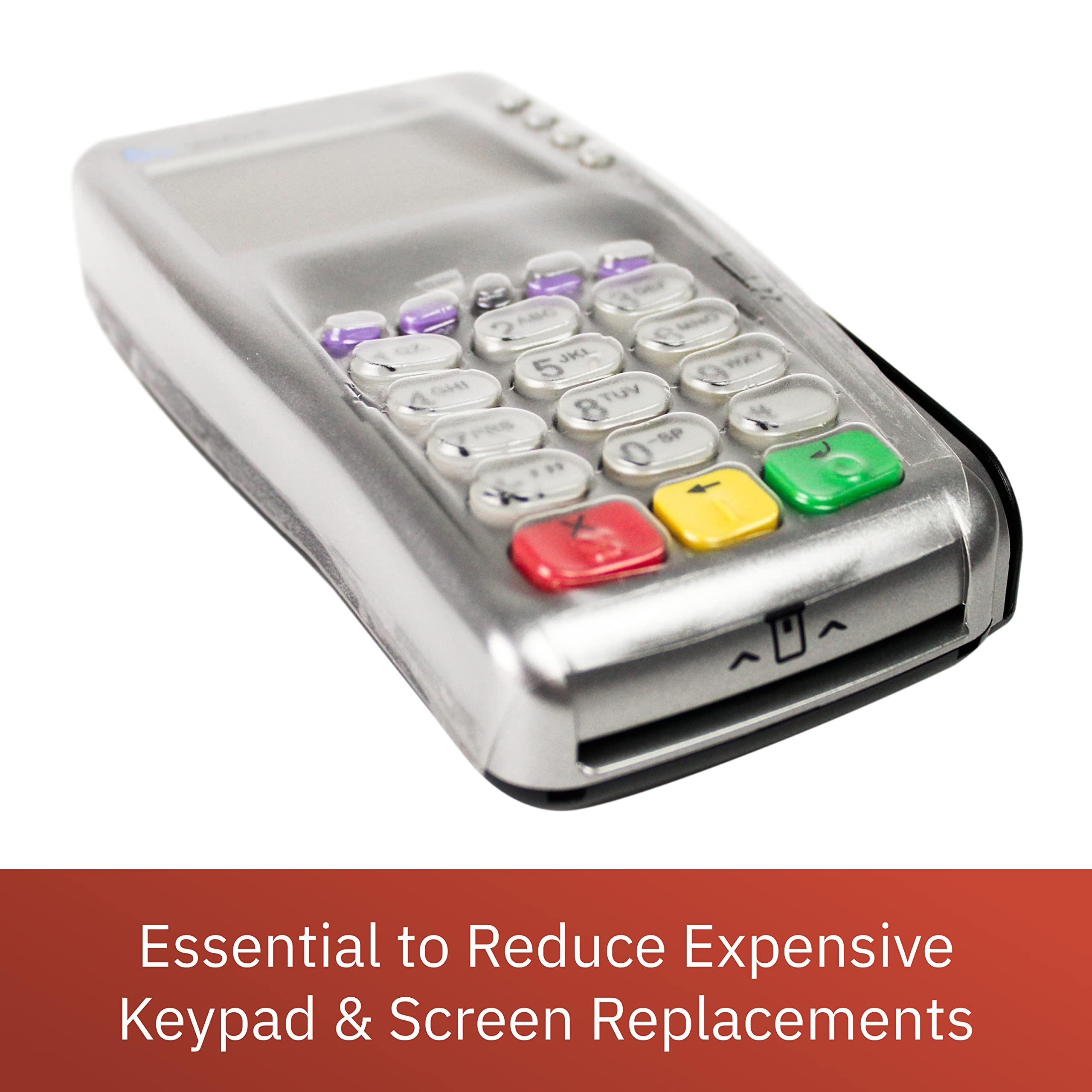 Tailwind ENS Tailwind Verifone Vx805 7" Latch and Lock Compact Pole Mount PIN Pad Stand with Full Device Protective Spill Cover and Square Freestanding Mobility Base Plate, Black