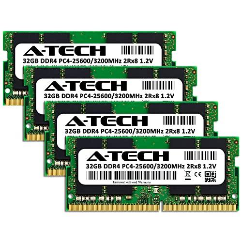 A-Tech A-Tech 128GB (4x32GB) DDR4 3200 MHz SODIMM PC4-25600 (PC4-3200AA) CL22 2Rx8 Non-ECC Laptop RAM Memory Modules