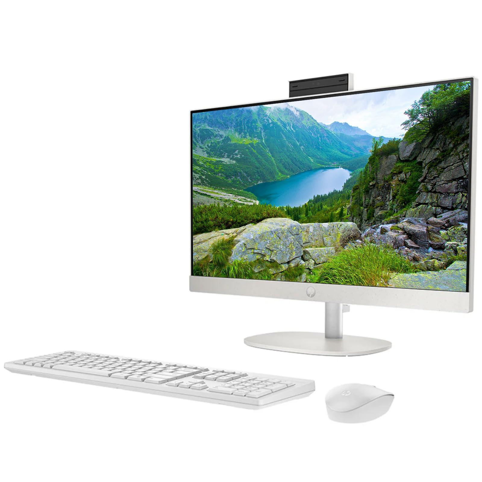 HP HP 27" All-in-One Desktop Computer, FHD IPS Display, 12-core Intel Core Ultra 7-155U Processor, 32GB DDR5, 4TB SSD, Wi-Fi 6, HDMI, Wireless KB&Mouse, Windows 11 Pro, + 500G P500 Portable SSD