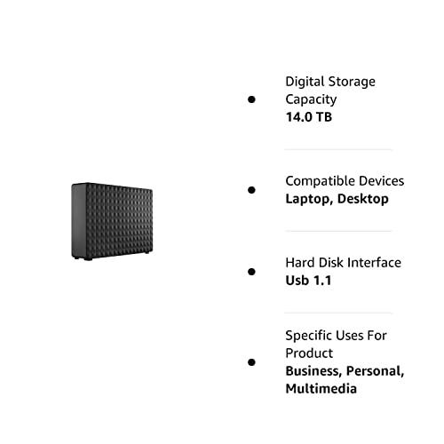 Seagate Seagate Expansion Desktop 14TB External Hard Drive HDD - USB 3.0 for PC Laptop (STEB14000400)