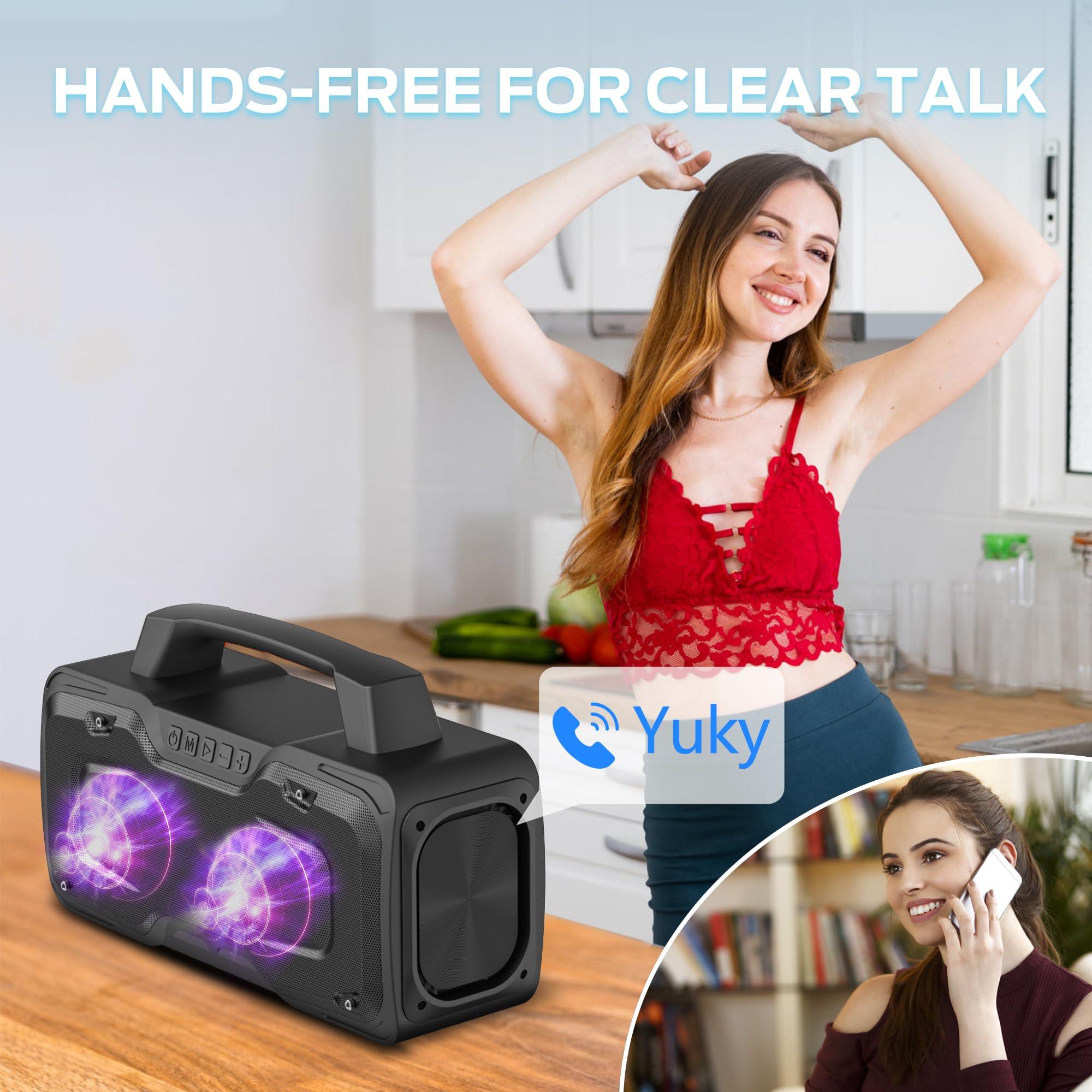 BUGANI BUGANI Bluetooth Speakers, 80W Powerful Portable Wireless Speaker IPX7 Waterproof Speaker, Outdoor Loud Speaker with Handle 24H Playtime, Support Microphone AUX USB Suitable for Party, Pool, Black