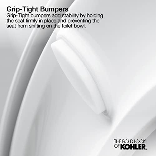 Kohler KOHLER K-4636-0 Cachet Elongated, Grip-Tight Bumpers, Quiet-Close Release Hinges, Quick-Attach Hardware, No Slam Toilet Seat, White