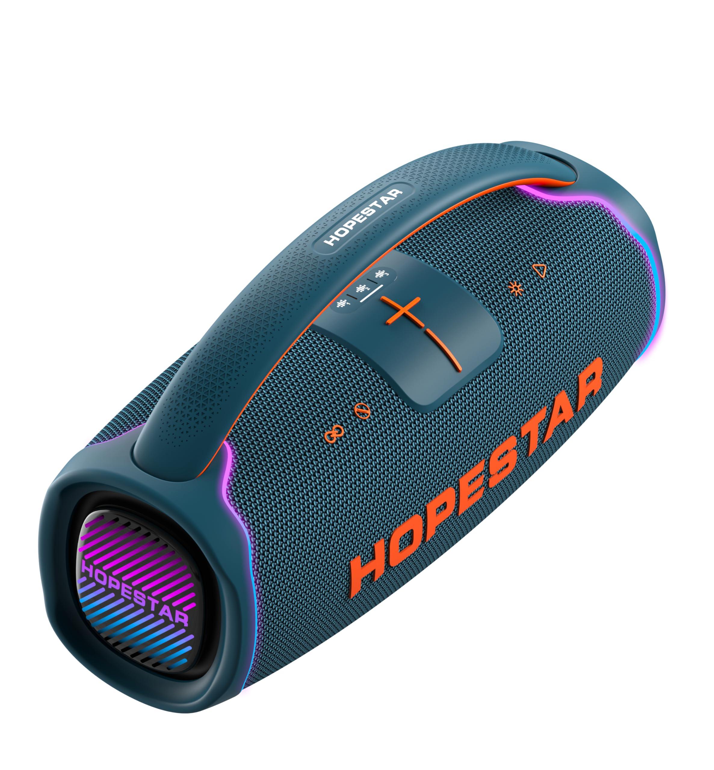 WorryFree Gadgets WorryFree Gadgets 300W Portable Speaker Wireless Bluetooth Audio Big Bass with Handle, Microphone, Hopestar Series (Blue)