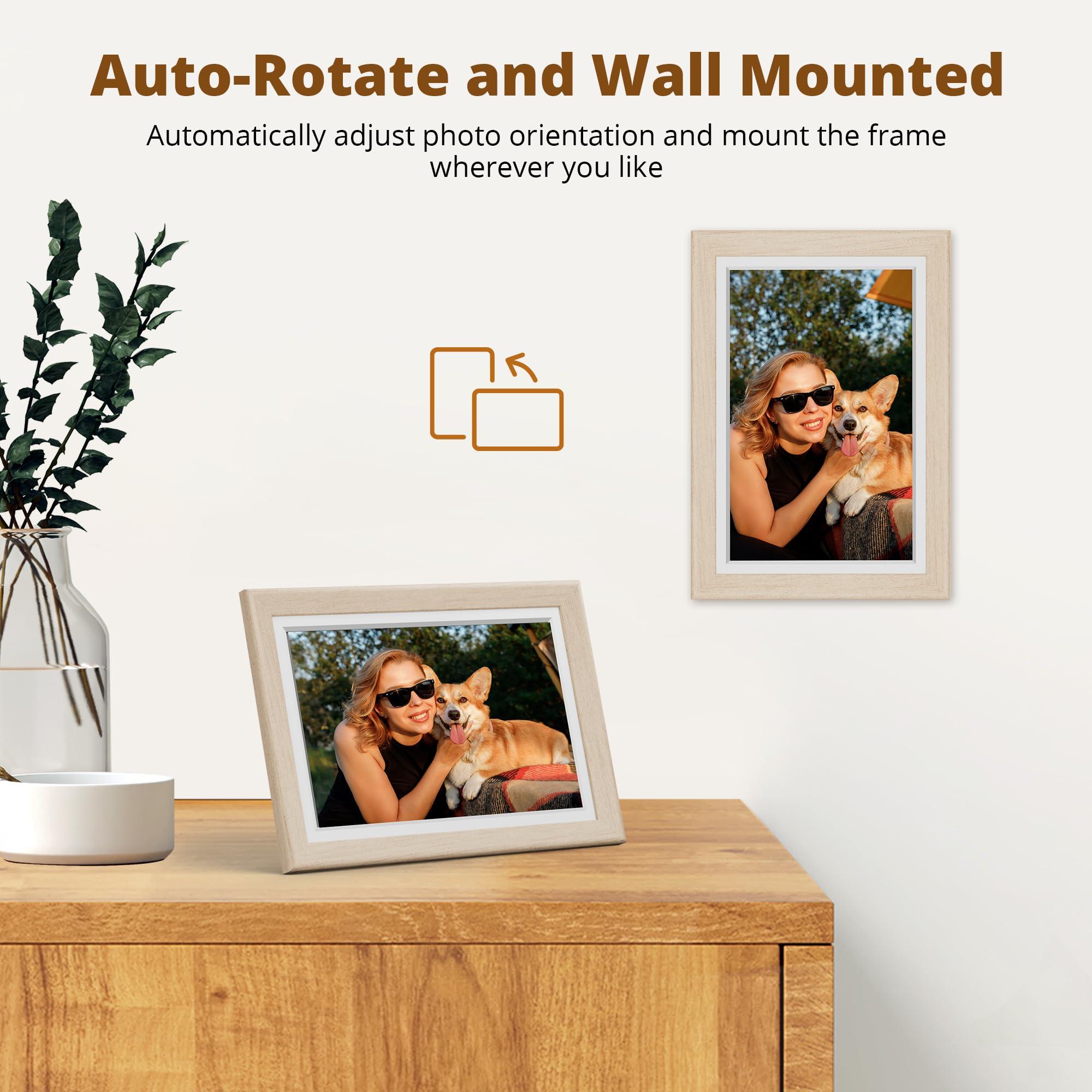 Dragon Touch Dragon Touch Digital Picture Frame WiFi 10 inch IPS Touch Screen Digital Photo Frame Display, 32GB Storage, Auto-Rotate, Share Photos via App, Email, Cloud, Classic 10 Brown