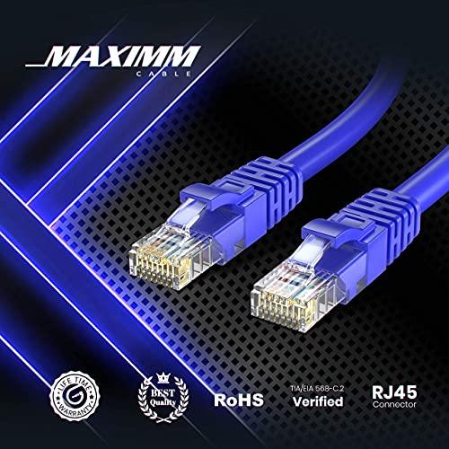 Maximm Maximm Cat 6 Ethernet Cable 250 ft - High-Speed LAN Cable, Internet Cable, Patch Cable, and Network Cable - UTP, 10Gbps, 550MHz Ethernet Cord - Blue