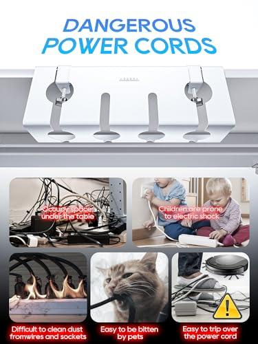 NODOCA NODOCA No Drill Under Desk Cable Management Tray, 17\'\' Wire Management, Punch-Free Clamp on, Newest Metal Cable Tray, Wire Organizer Under Desk, Under Desk Basket for Office and Home, White(2 Packs)