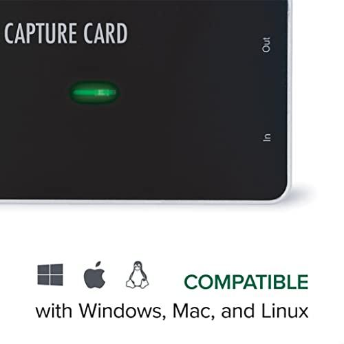 Plugable Plugable HDMI Video Capture Card, USB 3.0 or USB C, Record, Stream and Go Live with DSLR, 1080P 60FPS with HDMI Pass Through - Compatible with Windows, Mac OS, Linux, OBS Streaming