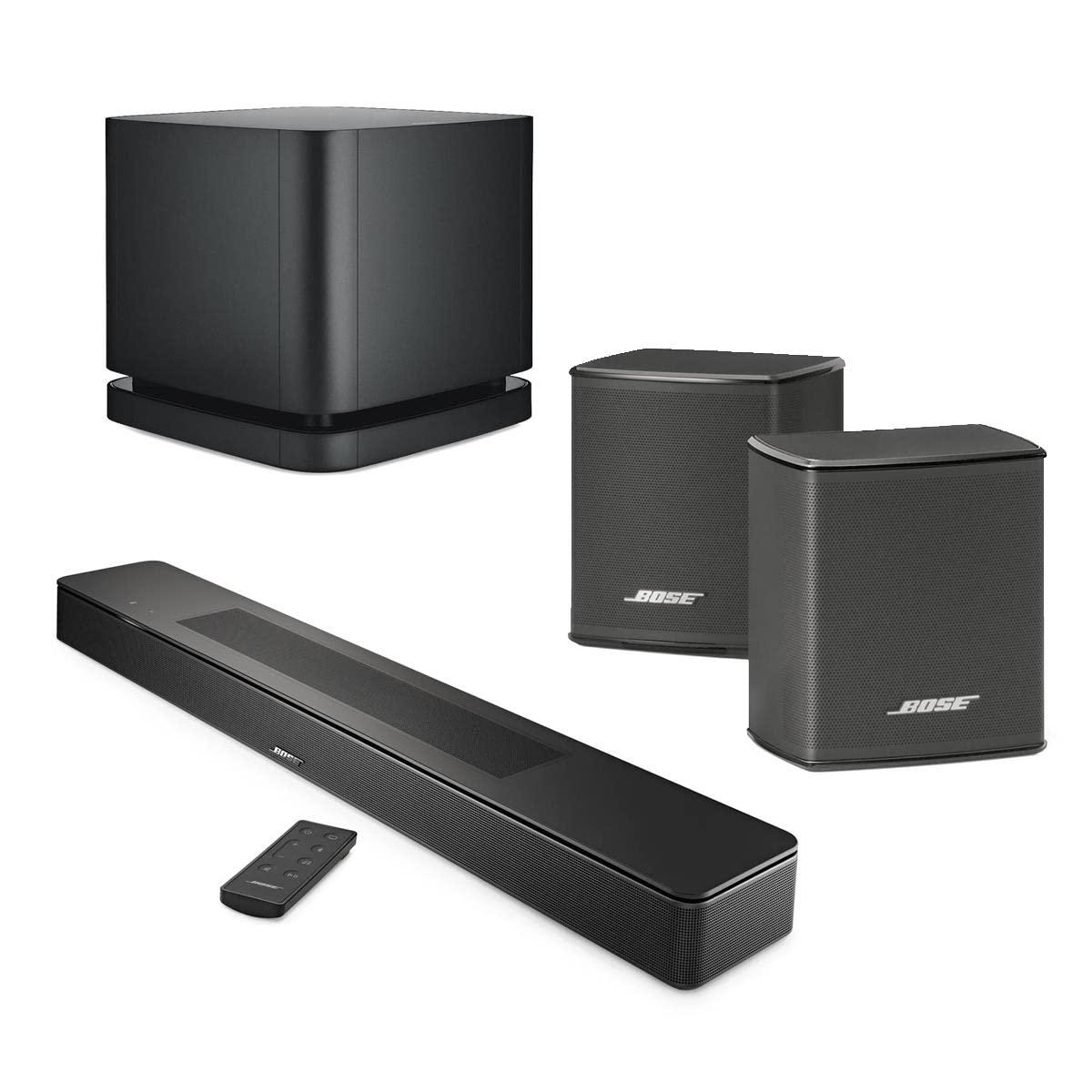 Bose Bose New Smart Dolby Atmos Soundbar, Black Bundle with Wireless Surround Speakers (Pair), Bass Module 500