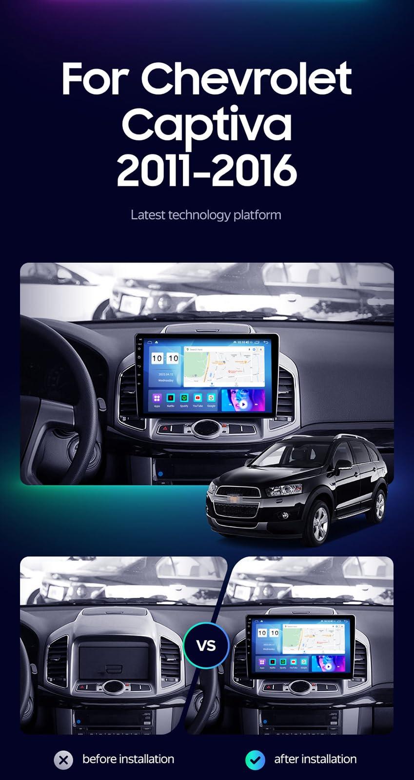 ottspu ottspu Car Radio for Chevrolet Captiva 2011-2016 with Wireless Car-Play, 9\" Touchscreen Android 12 Car Stereo with GPS Navi, Android Auto, WiFi, Bluetooth, RDS FM, USB, Backup Camera,M800s