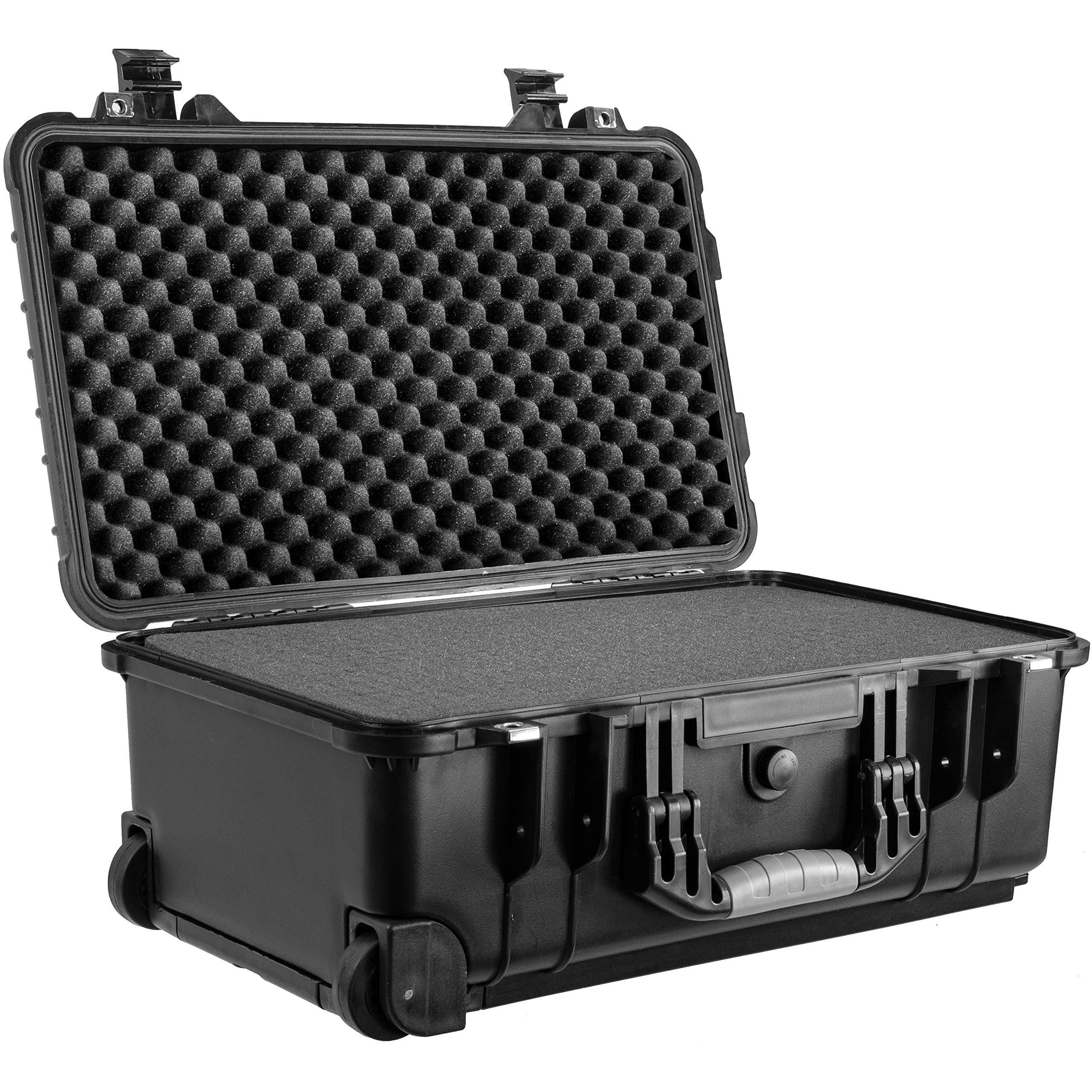 Eylar Eylar 22" Carry-On Travel Roller Gear, Camera, Drones, Tools, Equipment Hard Case Waterproof with Foam Black