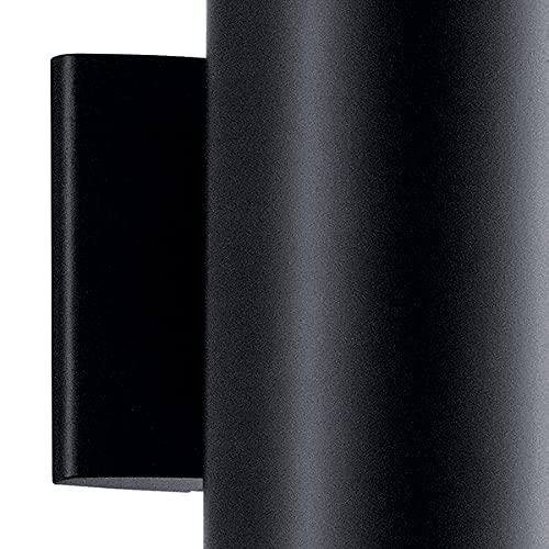 Kichler Kichler Cylinders 12\" Outdoor Wall Sconce in Black, 2-Light Exterior Wall Light, Cylinder Fixture, (12\" H x 5\" W) , 9244BK