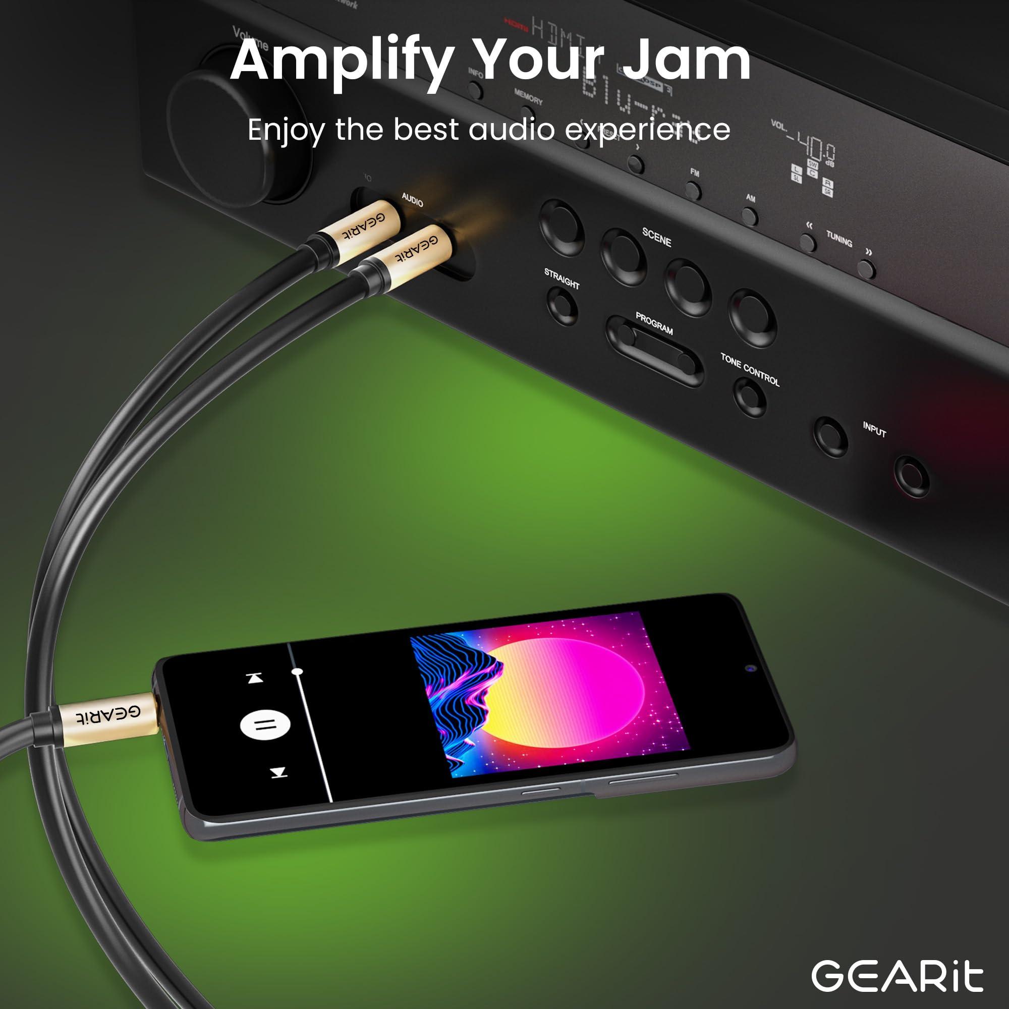 GEARit GEARit (2-Pack Dual 1/4 to 1/8 inch (3.5mm Male to 6.35mm TS Mono Stereo Y-Cable Splitter) 10 Feet