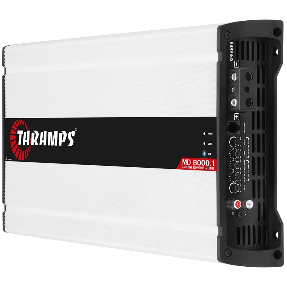 Taramp's Taramps MD 8000.1 Amplifier 2 Ohms 8000 Watts RMS 1 Channel Full Range, Car Audio Monoblock, LED Monitor Indicator Class D, Great for Subwoofer, MD 8k