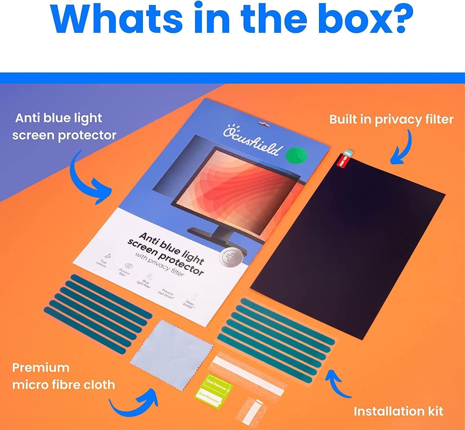 Ocushield Ocushield 23\" (16:9) Anti Blue Light Screen Protector with Privacy Filter for Laptops and Computer Monitors - Anti-Glare - Easy Install - Anti-Fingerprint - Reduce Eye Fatigue (527 x 296 mm)