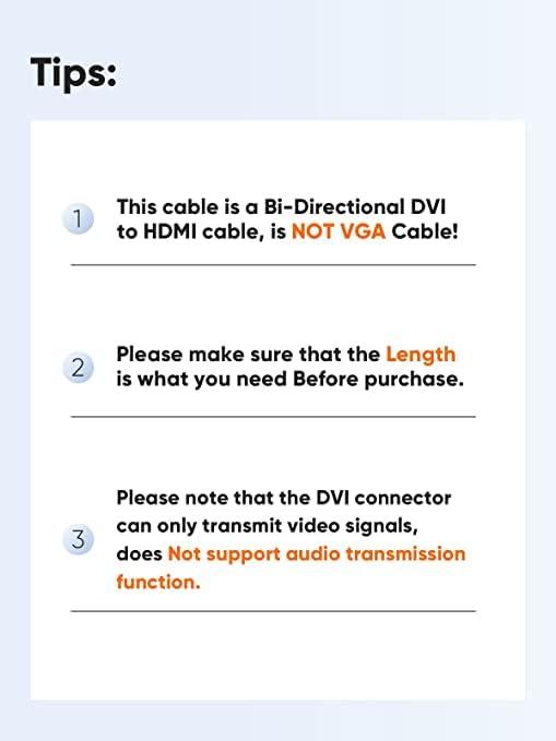 CableCreation CableCreation HDMI Male to DVI Female 0.5ft [10 Pack], Bi-Directional HDMI Male to DVI-I (24+5) Female Adapter, for PC, TV, TV Box, PS5, Blue-ray, Xbox,Switch