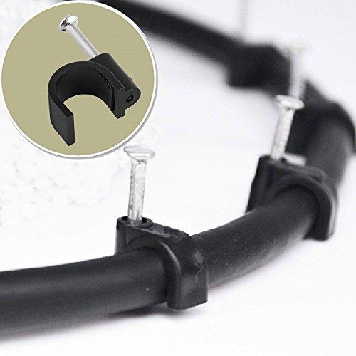 Gracilaria 100 Pack Nail in Cable Clips Ethernet Cable Nails Tacks Clips 8mm for Electrical, Ethernet, Dish Wire, Coax Cable, RG6, RG59, CAT6, RJ45 Cable