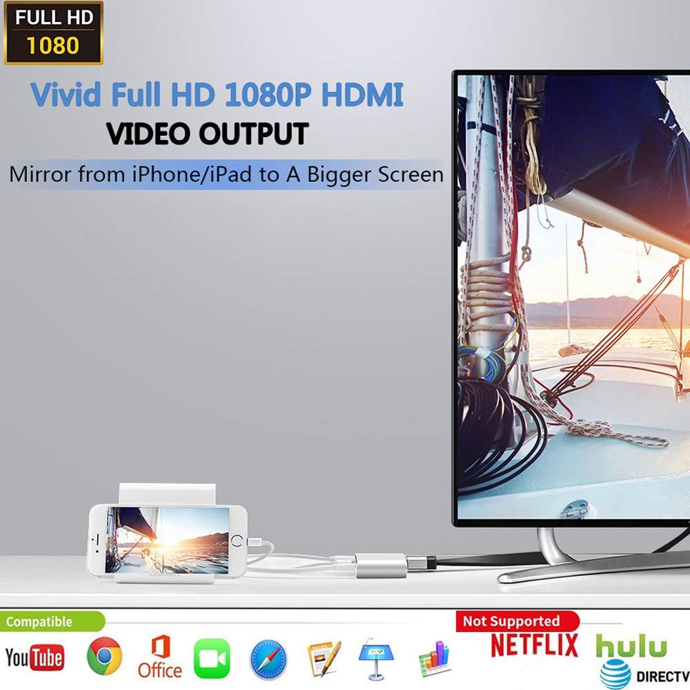 rosyclo rosyclo Lightning Hub iPad Adapter, 6-in-1 Lightning to HDMI Digital AV Converter, TF & SD Card Reader, USB Camera Adapter, Power Delivery Compatible with iPhone, iPad and More USB Devices