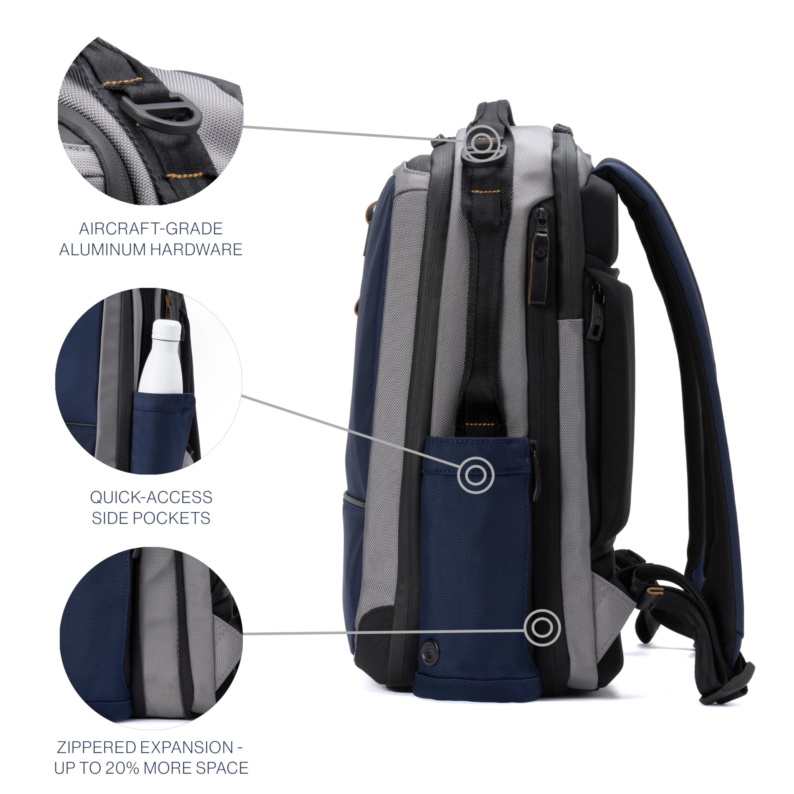 Travelpro Travelpro Altitude Slim Expandable Travel Laptop Backpack 20-24L, 16 Inch Laptop, Water Resistant, Work, Business, Men and Women, Stellar Navy/Grey