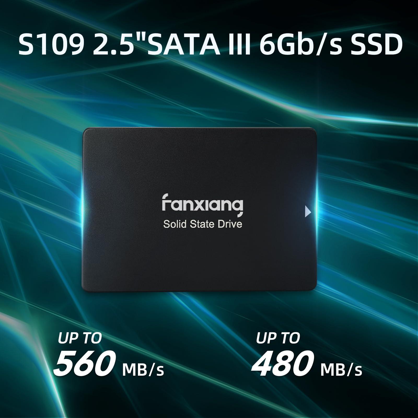 fanxiang fanxiang S109 2.5\" SATA SSD 1TB with DRAM Cache, Up to 560MB/s, Continuous Writing Without Slowing Down, 3D NAND TLC, Internal Solid State Drives