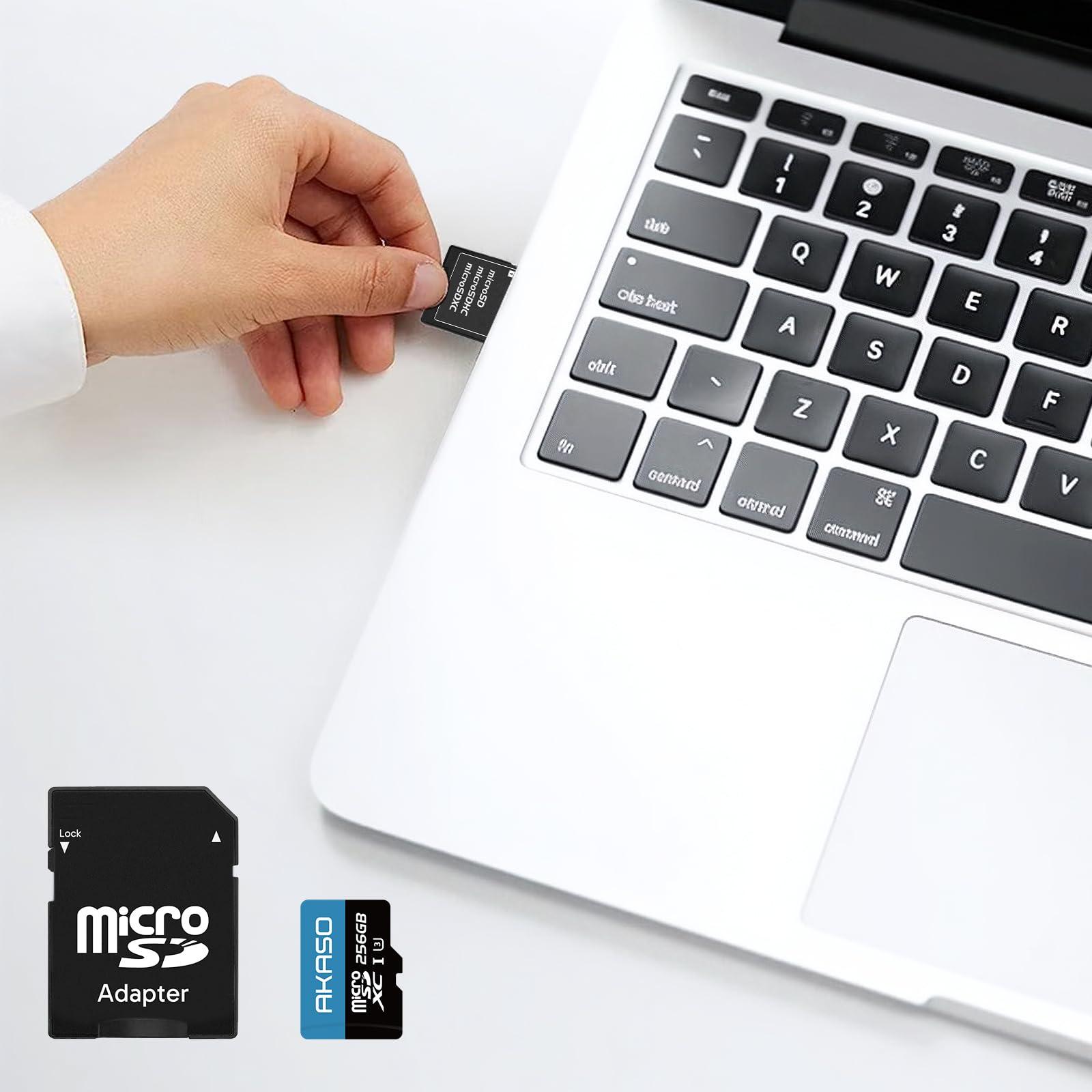 AKASO AKASO 256GB microSDXC U3 Memory Card - Up to 100MB/s, UHS-I C10, U3, Full HD, 4K UHD, MicroSD Card