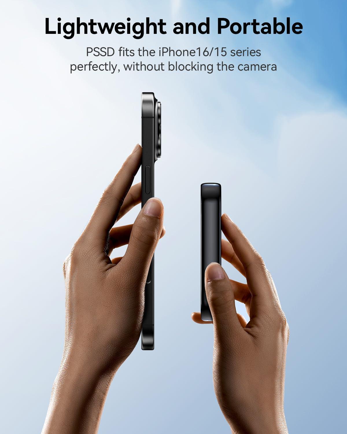 Yottamaster Yottamaster 2TB Magnetic External SSD, Up to 2000MB/s USB 3.2 Gen 2x2 Portable Solid State Drive, Supports 4K ProRes HDR Compatible with iPhone 16/15 Pro Max, Smartphone, Tablet, Laptop - PF20