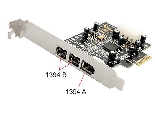 Syba Syba SY-PEX30016 3 Port IEEE 1394 Firewire 1394B & 1394A PCIe 1.1 x1 Card TI XIO2213B Chipset Requires Legacy Driver for Windows 8 10