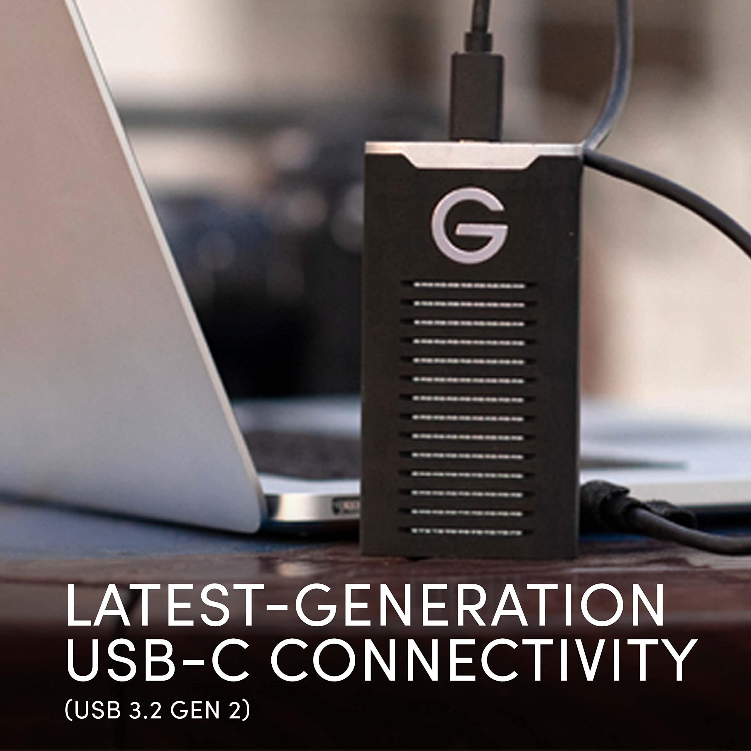 SanDisk Professional SanDisk Professional 2TB G-DRIVE SSD - Ultra-Rugged, IP67 Dust/Water Resistant, Portable External NVMe Solid State Drive, Up to 1,050 MB/s, USB 3.2 Gen 2 - SDPS11A-002T-GBANB