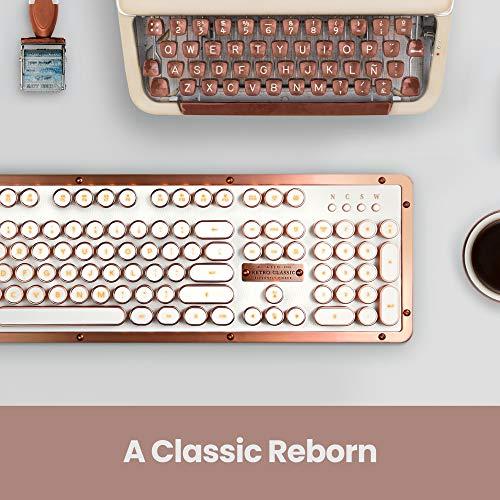 Azio Azio Retro Classic USB (Posh) - USB Wired Leather Vintage Backlit Mechanical Keyboard for PC/Mac (MK-RETRO-L-02-US)
