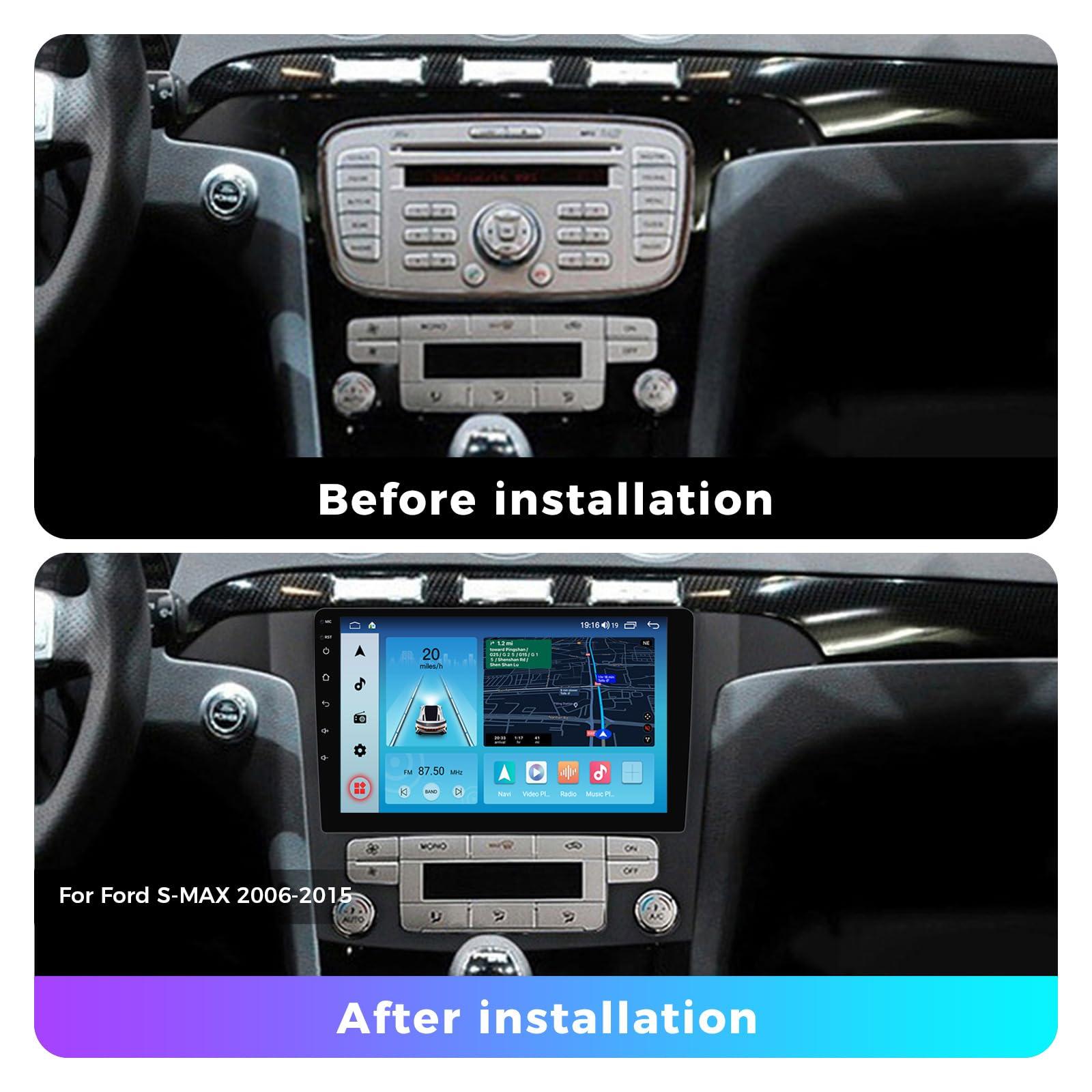 FELLOSTAR Radio Stereo for Ford S-MAX 2006-2015 Android 13 Head Unit 9 Inch Touch Screen Built in Carplay Andriod Auto IPS Bluetooth GPS Navigation (4-Core 2+32GB) FELLOSTAR