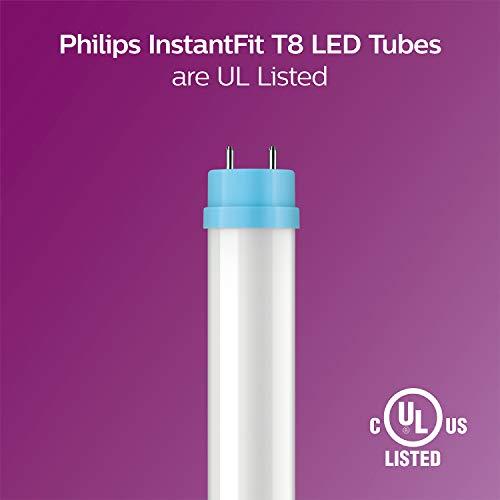 Philips LED Philips LED InstantFit 4-Foot T8 Tube Light Bulb 1800-Lumen, Cool White (4000K), 16W=32W, Medium Bi-Pin G13 Base, 8-Pack
