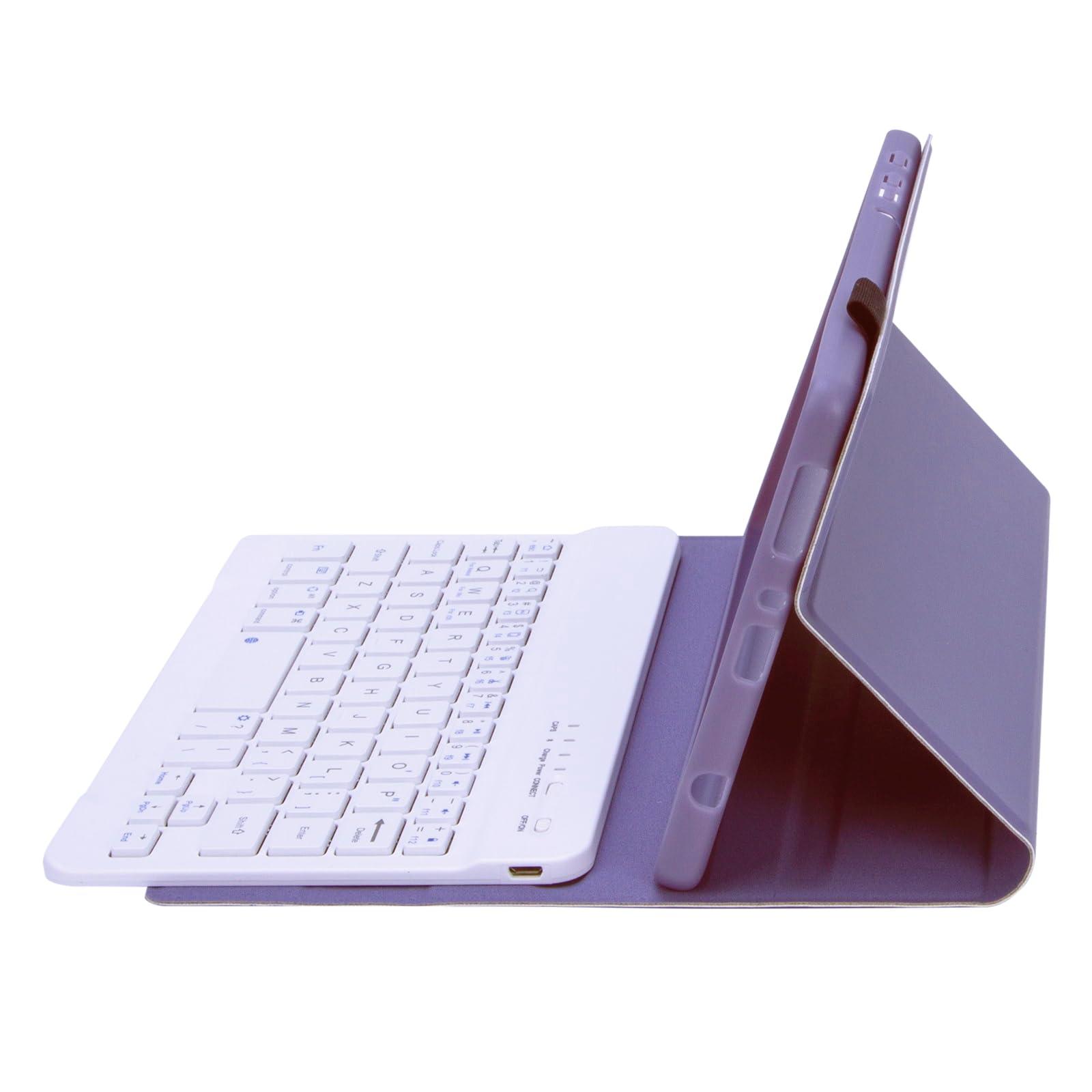 Lrufodya Lrufodya Keyboard Case for Samsung Galaxy Tab A7 Lite 8.7" 2021, Candy Colors Detachable Wireless Keyboard with Slim Cover for Model SM-T220 T225 T227 (Purple)